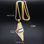 Palestine Flag Steel Pendant Necklace Chain