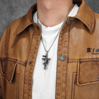 Cobra Cross Men Necklaces Stainless Steel Pendant Chain Women Fashion Jewelry Retro Snake Amulets Punk Accessories