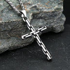 Gothic Vintage Stainless Steel Cross Pendant Necklace For Men Women Punk Hip Hop Unique Cross Necklaces Creative