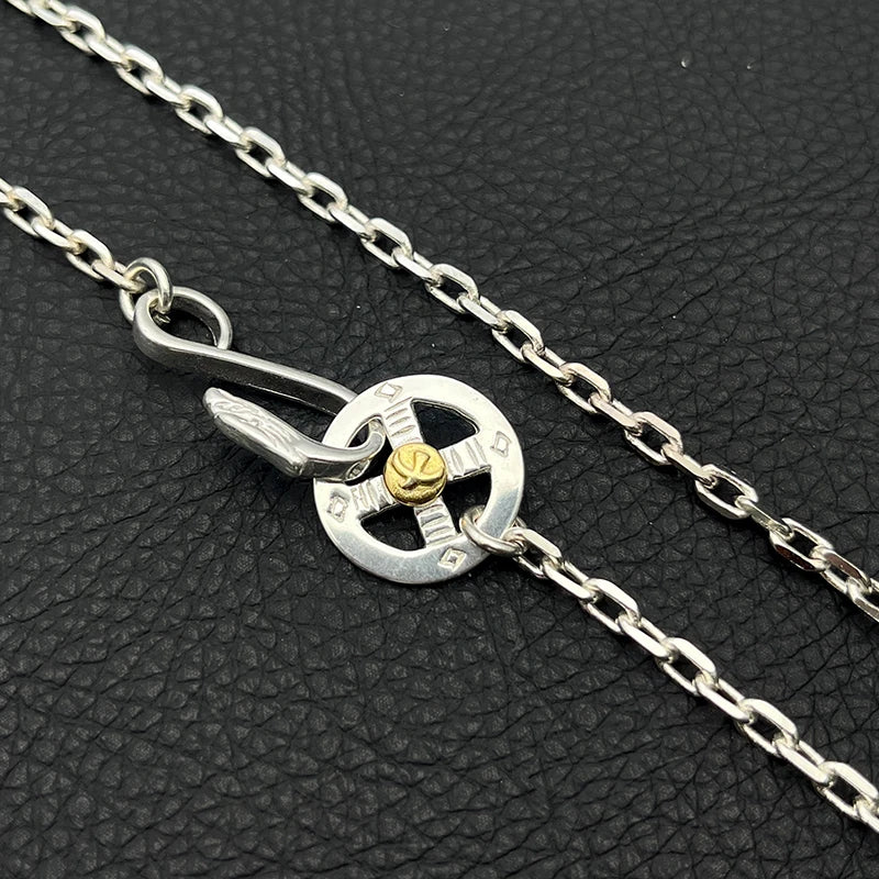 Handmade Two Tone Feather Pendant Necklace Silver Plated Alloy Men Women Vintage Biker Native American Goros Jewelry Gift