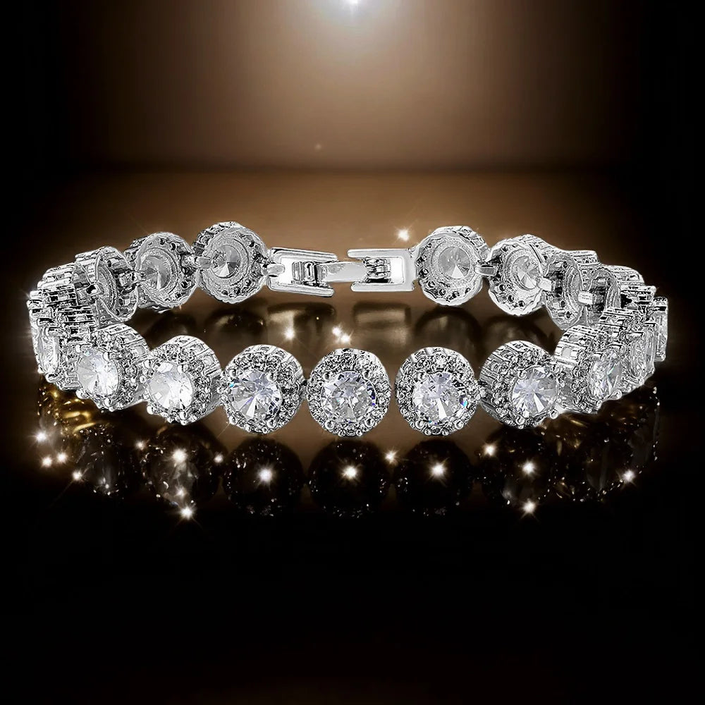 Iced Out Zirconia Bracelet — Silver