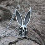 3D Rabbit Pattern Metal Pendant Necklace For Men Couple Gift Vintage Punk Animal Gothic Skull Choker Necklace Jewelry