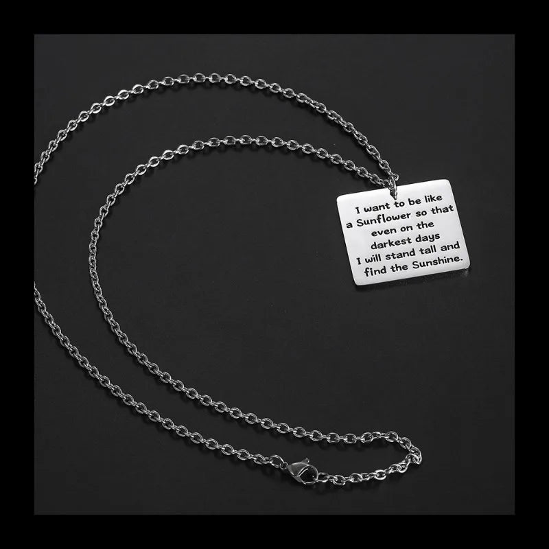Alphabet Square Pendant Necklace — Stainless