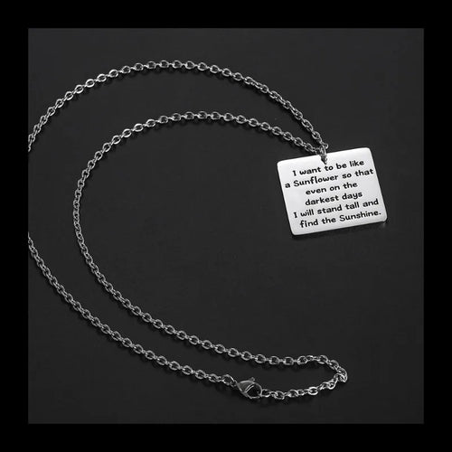 Alphabet Square Pendant Necklace — Stainless