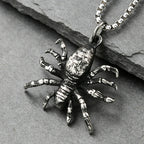 3D Vintage Spider Pendant Necklace for Men — Stainless Steel