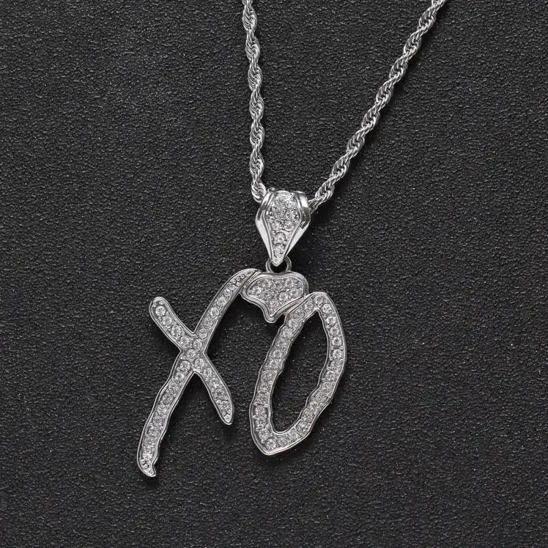 Bling Iced Out Savage Pendant Cubic Zirconia Letter Necklace for Men Women Hip Hop Rock Rap Party Jewelry