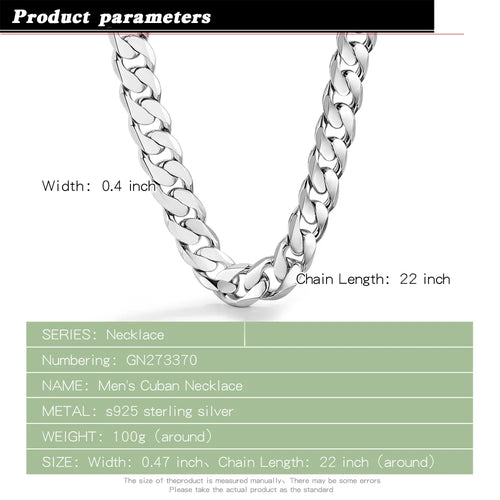 Chunky Miami Cuban Link Chain Necklace for Men 12mm — Silver-Tone