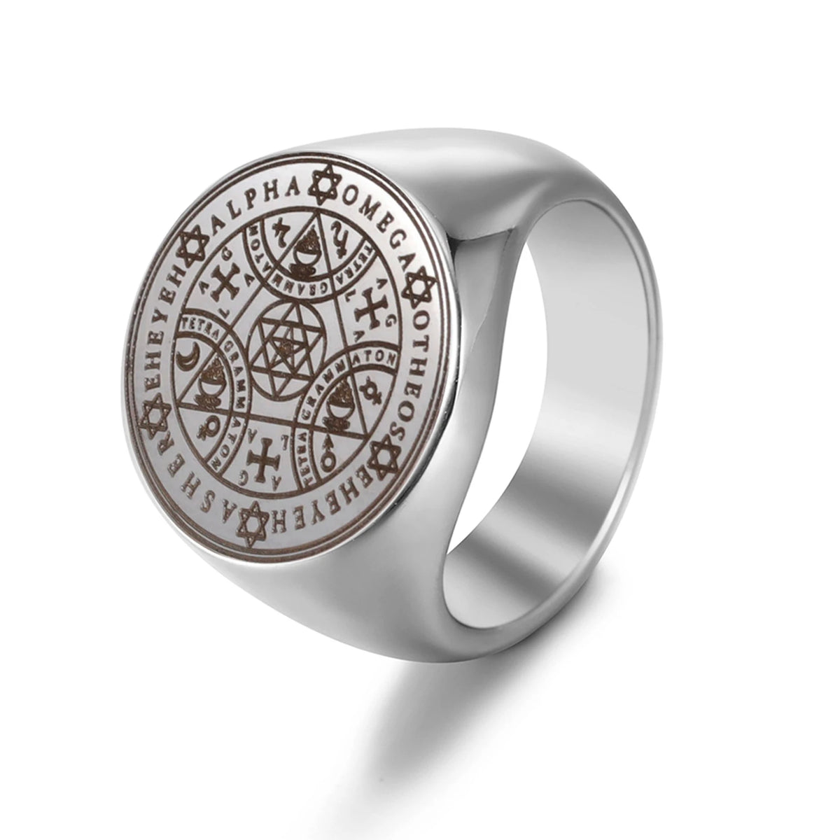 Tetragrammaton Enochian Angel Magic Ring — AGLA, Stainless Steel