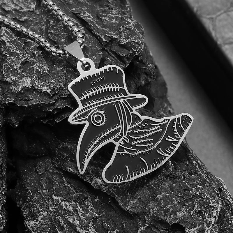 Plague Doctor Pendant Necklace — Stainless Steel