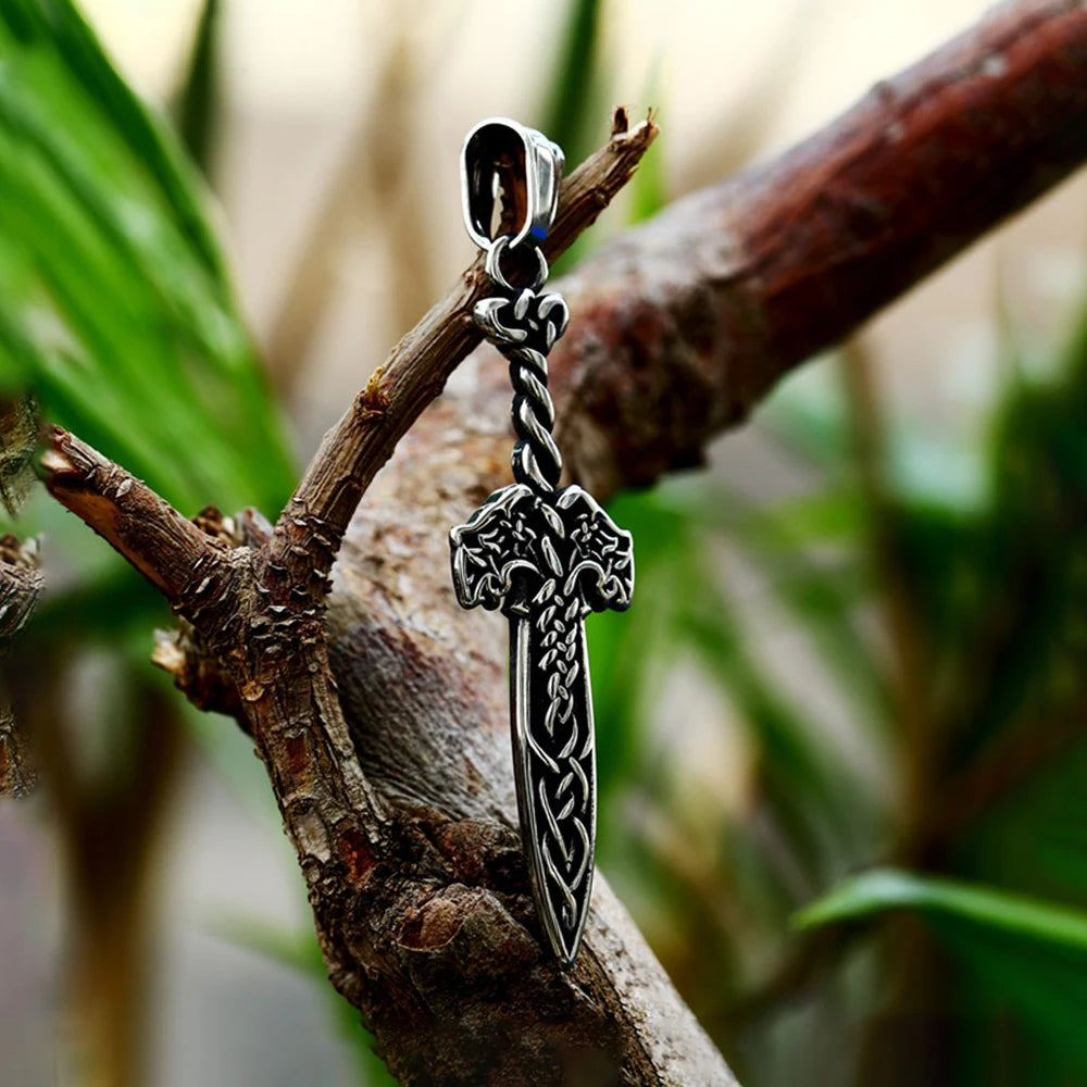 Celtic Sword Pendant — Stainless Steel