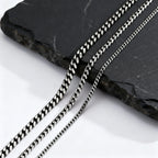 Vintage Punk Chain Necklace for Men Women,3/5/7mm Stainless Steel Cuban Chain Collars,Classic Metal Jewelry Gift for Him