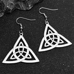 Celtic Knot Silver Earrings Trinity Irish Drop