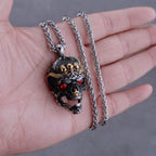 Neo-Gothic Skull Pendant Necklace — Stainless Steel