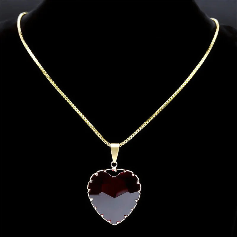 Gothic Heart Pendant Choker Necklace — Stainless Steel