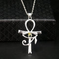 Egyptian Eye of Horus Ankh Cross Necklace Religious Amulet Life Symbol Protection Punk Charm Pendant Choker Jewelry for