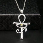 Egyptian Eye of Horus Ankh Cross Necklace Religious Amulet Life Symbol Protection Punk Charm Pendant Choker Jewelry for