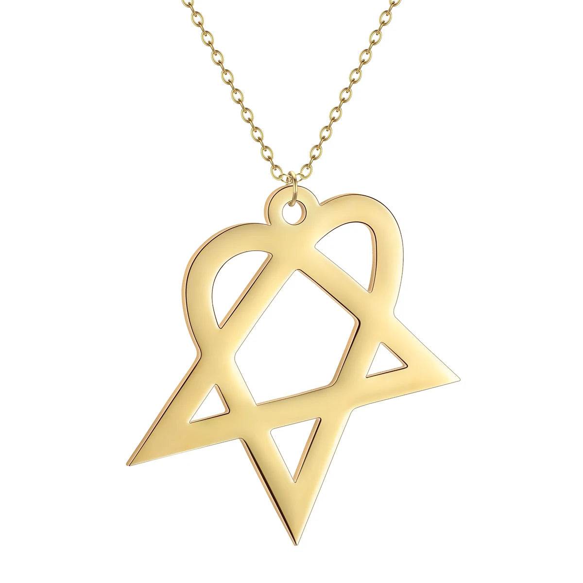 Geometric Triangle Star Necklace — Stainless Steel