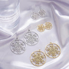 LIKGREAT Archangel Metatron Cube Pendant for Necklace Jewelry Making Stainless Steel Charm DIY Amulet Kabbalistic Tree of Life