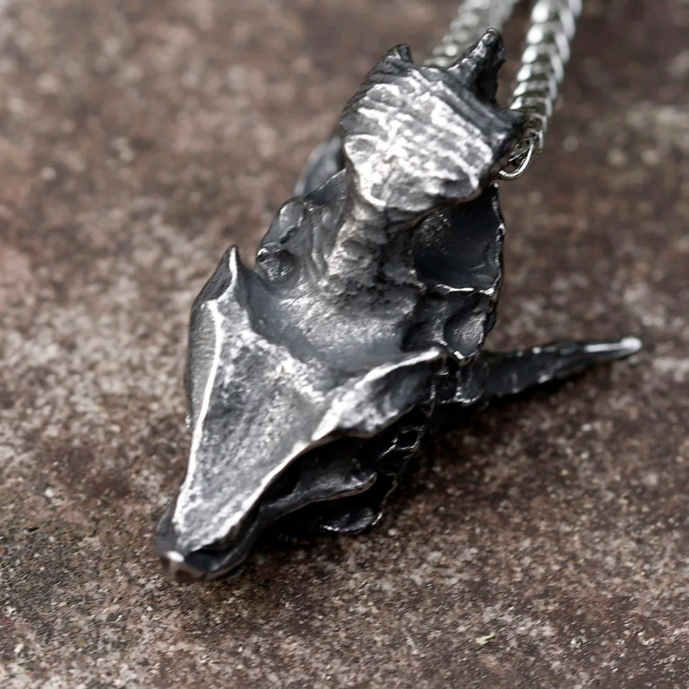 Dragon Skull Pendant Necklace