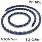 Men's Hip Hop Solid Chain Set 316L Stainless Steel Rope Necklace & Bracelet Man Punk Gothic Male Jewelry Accessories