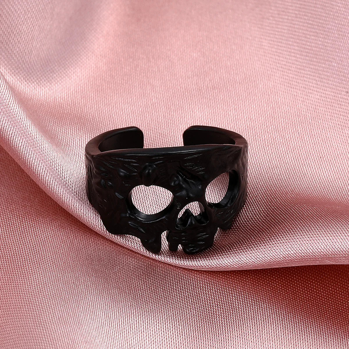 Gothic Retro Open Adjustable Ring — Multi-Design, Silver-Tone