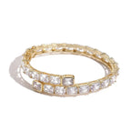 Iced Out Rectangle Bracelet Stainless Steel CZ