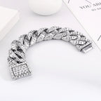 30mm Stainless Steel Dragon Heavy Curb Bracelet for Men Vintage Foundry Armor Tapping Pattern Cuban Male Bangle Jewelry