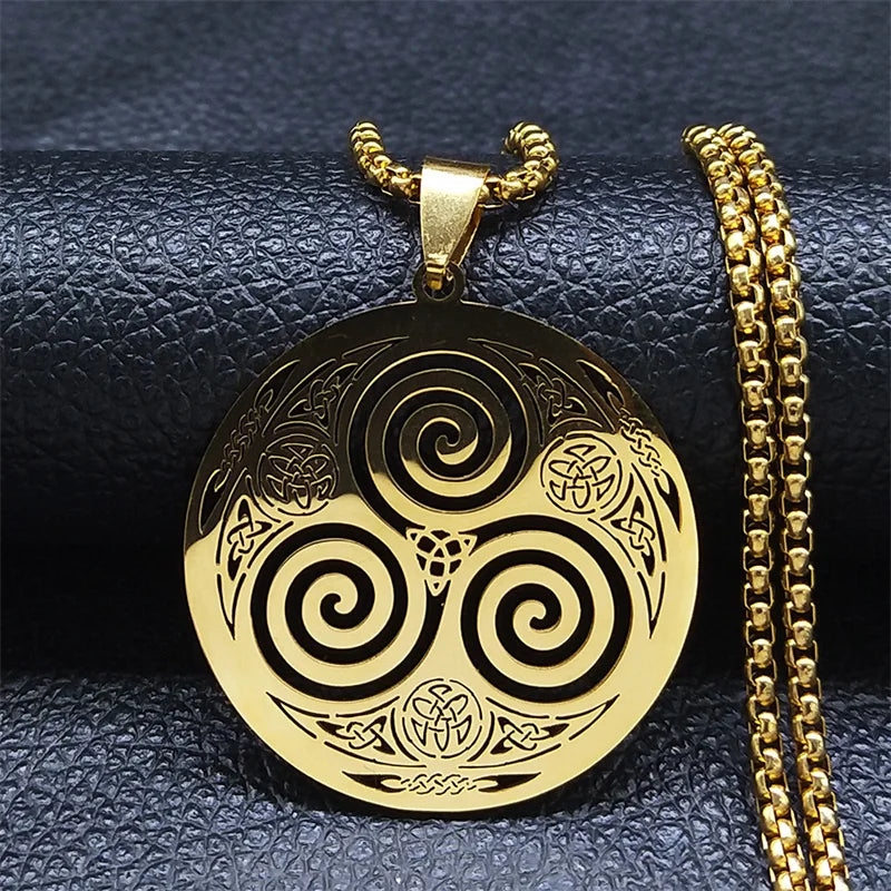Viking Celtic Stainless Steel Pendant Necklace