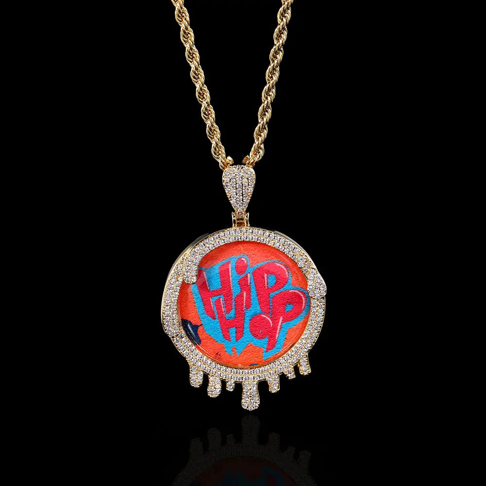 Iced Out Photo Pendant Necklace