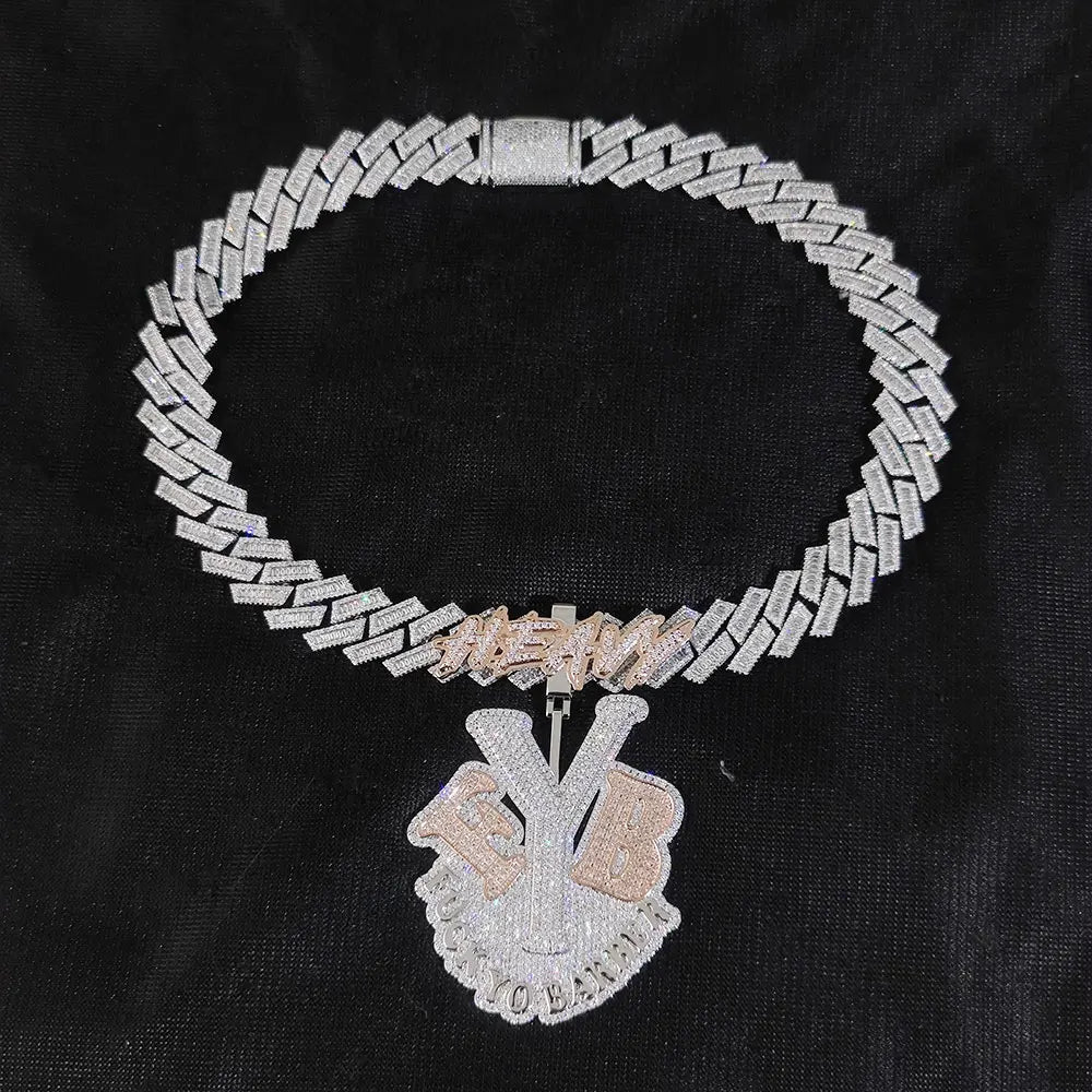 Iced Out Letter Pendant Necklace Name