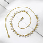 KNOBSPIN 2mm/3mm D Color Moissanite Tennis Necklace s925 Sterling Silver 18inch Chain, Wedding Necklaces for Women Fine