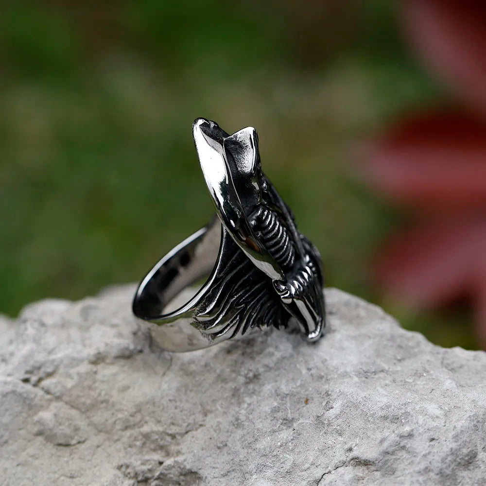 NEW Men's 316L stainless-steel rings Dropshipping Retro Death sickle skeleton gothic punk movie Jewelry Gifts free shipping