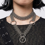 Personalized Punk Grunge Rock Spike Chain Cool Fashion Handmade Geometric Necklace Goth Y2k Charm Jewelry Hip Hop