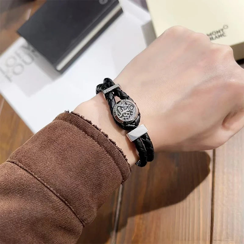 New personalized Wanjia European and American bracelet MB bracelet woven stainless steel men's bracelet