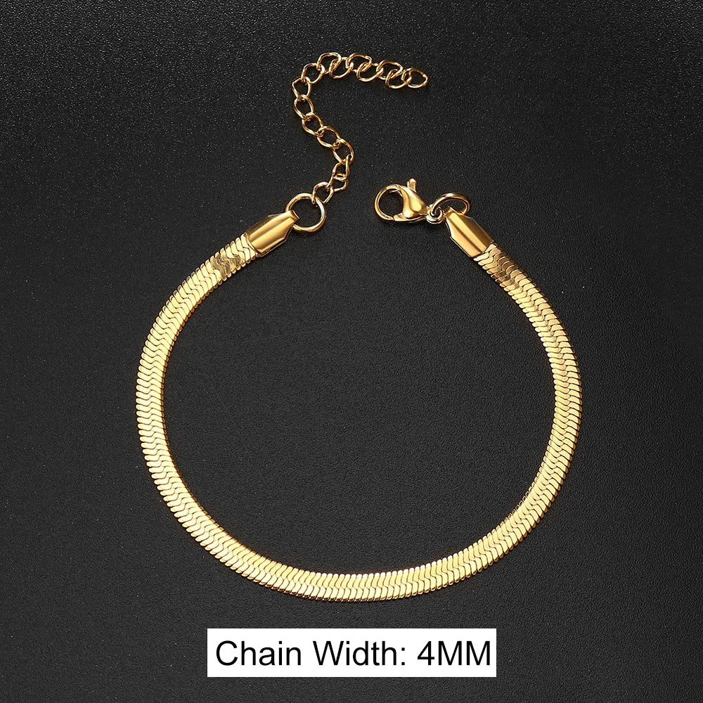 Stainless Steel Snake Bracelet Blade Chain