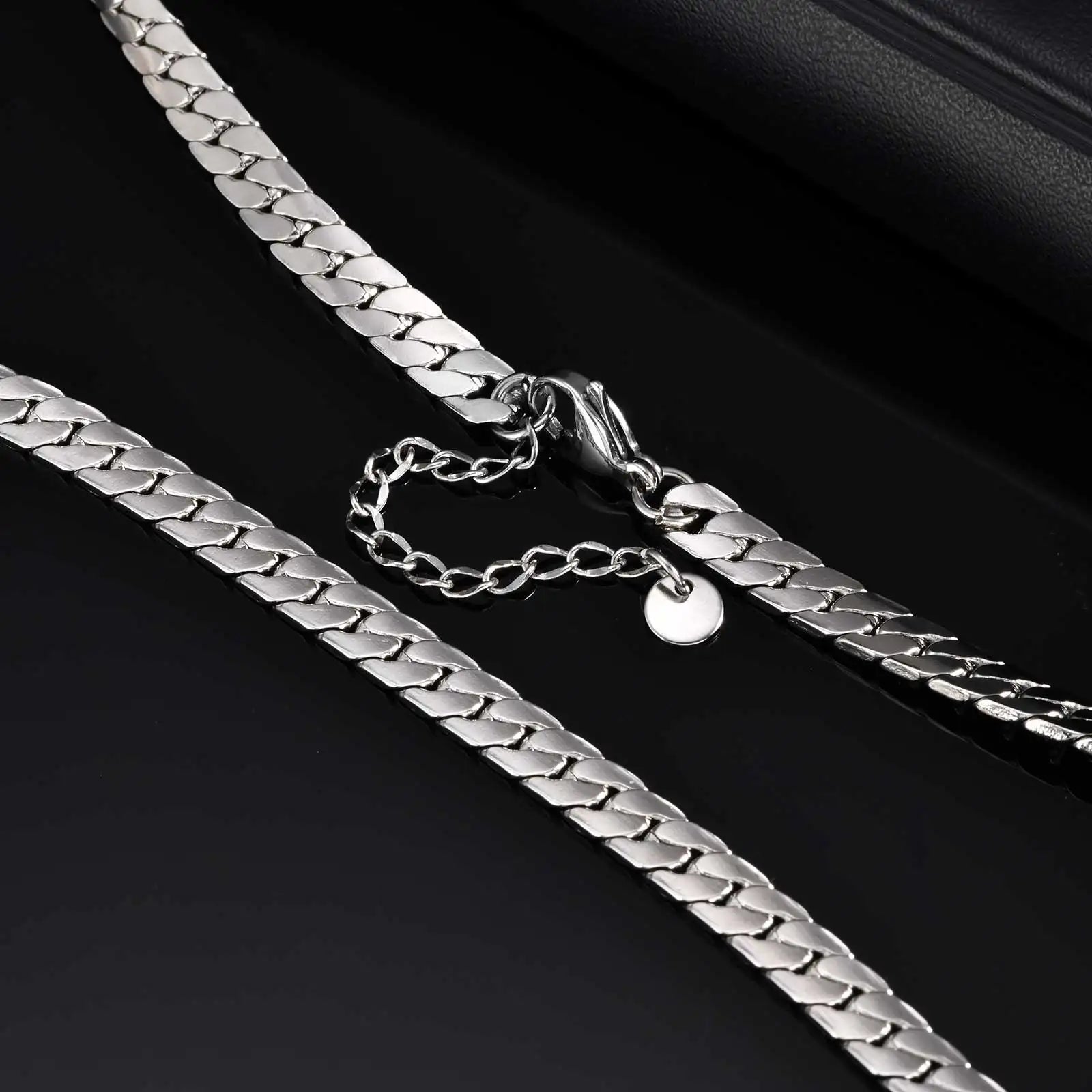 Stainless Steel Cuban Chain Necklace for Men 6mm Chain Punk Minimalist Necklace Hip Hop Waterproof Jewelry Gift 50/55cm