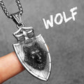 Wolf Eagle Shield Patron Saint Men Necklaces Stainless Steel Pendant Chain Women Punk Fashion Jewelry Accessories Gift Wholesale