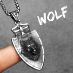 Wolf Eagle Shield Patron Saint Men Necklaces Stainless Steel Pendant Chain Women Punk Fashion Jewelry Accessories Gift Wholesale