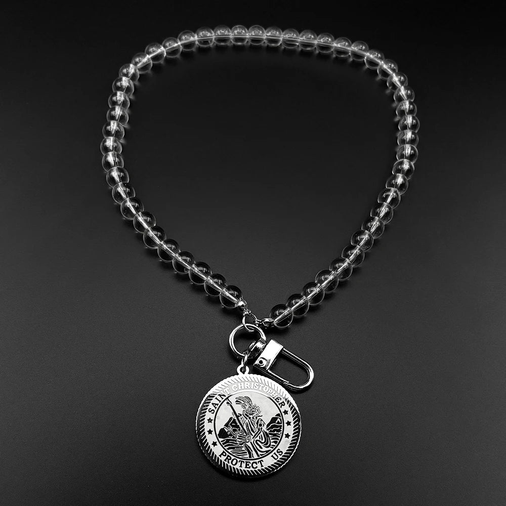St. Christopher Medal Car Pendant Necklace — Stainless Steel