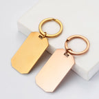 10pcs New Keychain Blank Mirror Polishing Stainless Steel ID Dog Tag Waterproof Jewelry DIY Custom Keyring for Women Men