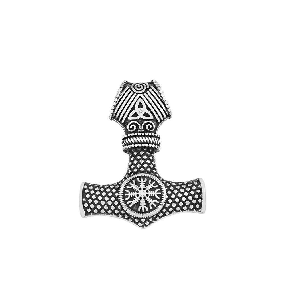 Thor Mjolnir Steel Pendant Vintage Viking Hammer