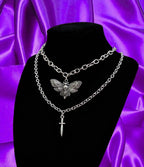 Gothic Crow Skull Necklace For Women man Fashion Vampire Bat Accessory Punk Jewelry Gift Circle Pagan Vintage Moth Charm Choker