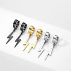 Lightning Hoop Earrings for Men & Women — Stainless Steel