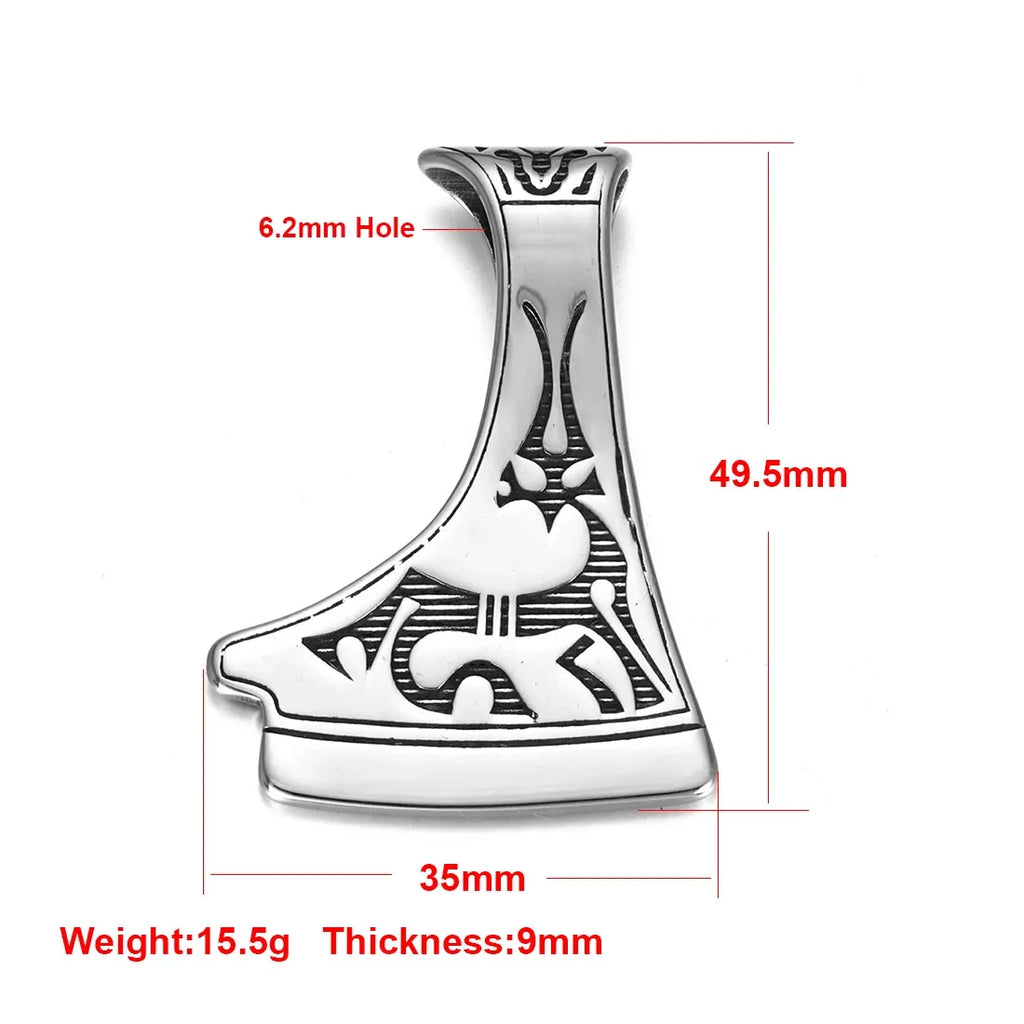 Stainless Steel Viking Norse Pendant for Necklace DIY Accessories Jewelry Making Findings Men Charm Supplies Punk Axe