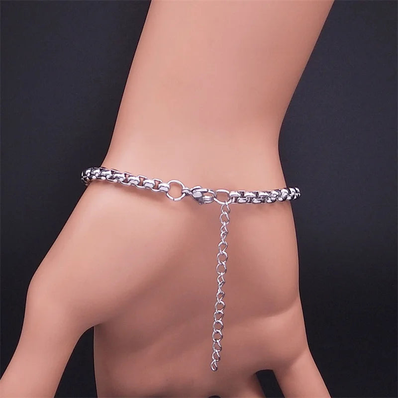 Wicca Celtic Knot Stainless Steel Bracelet Women/Men Silver Color Witch Geometric Irish Knots Bracelets Jewelry