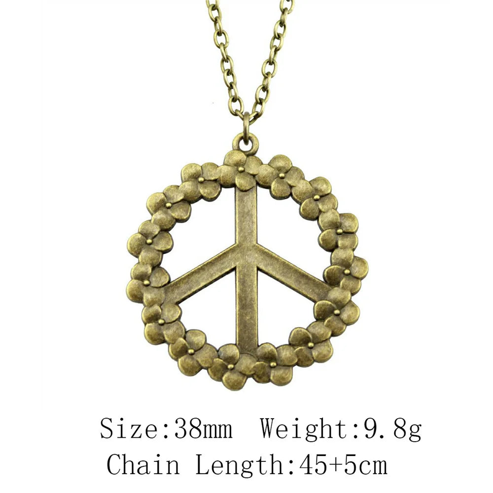 New Fashion Peace Symbol Pendants Necklace Jewelry Gift Peace Sign Peace Dove Necklace For Women