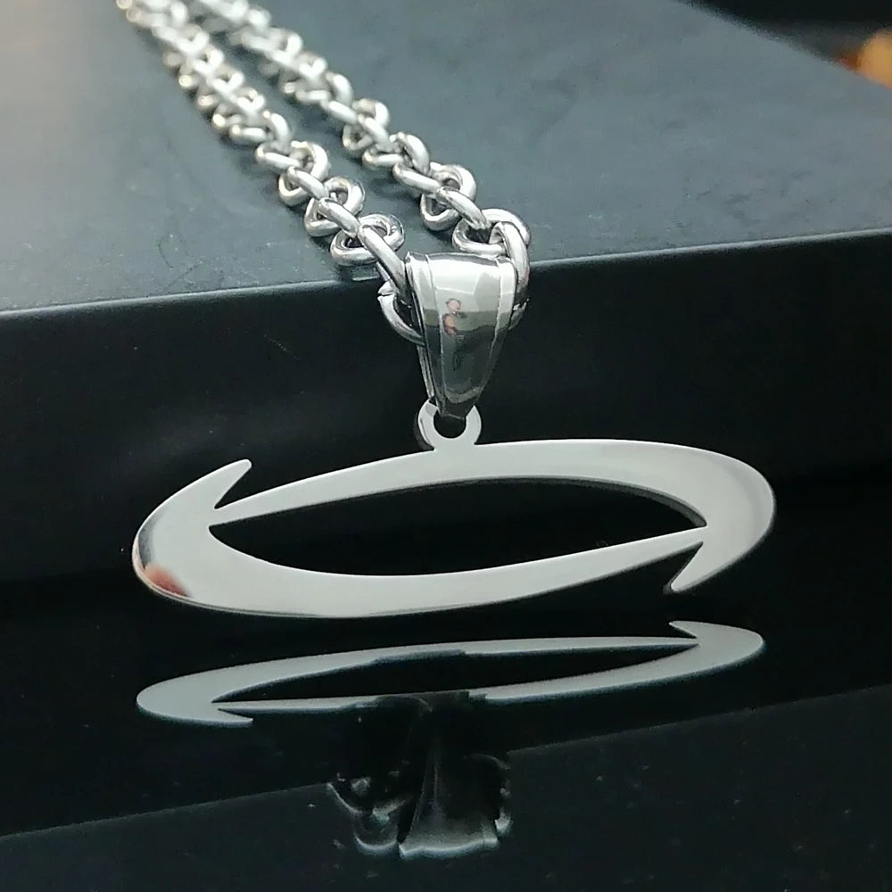 Mens Punk Opium 'O' Necklace Polished Stainless Steel Pendant Choose Chains 24inch