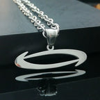 Mens Punk Opium 'O' Necklace Polished Stainless Steel Pendant Choose Chains 24inch
