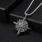 Gothic Viking Rune Amulet Cross Pendant Necklace — Zinc Alloy