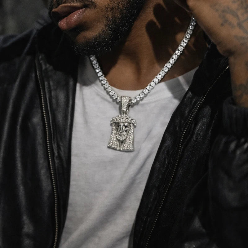 Iced Out Jesus Tennis Chain Necklace 4mm
